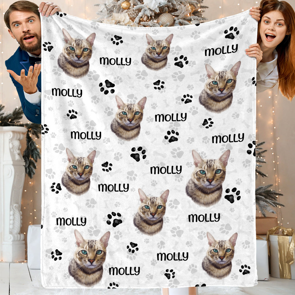 Personalized Custom Photos And Names For Cats And Pets Blanket