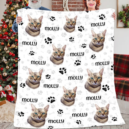 Personalized Custom Photos And Names For Cats And Pets Blanket