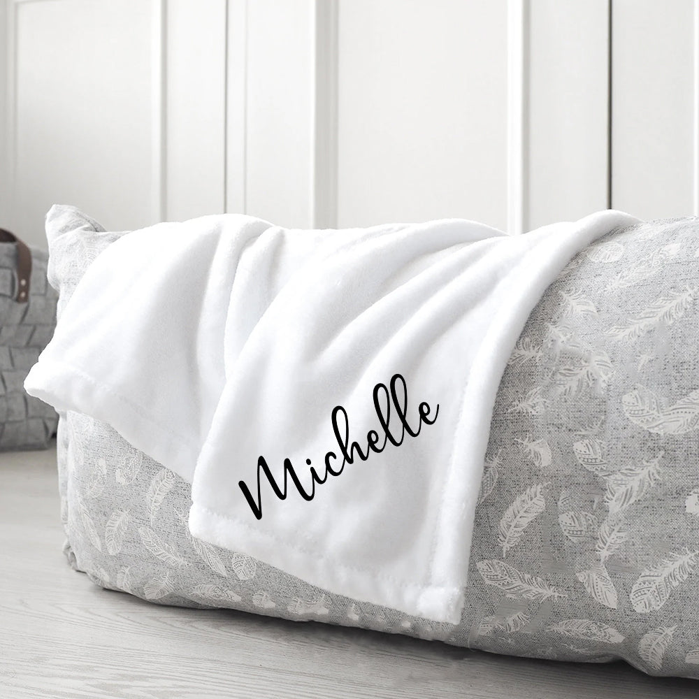 Personalized Custom Name Fleece Blanket and Sherpa Blanket