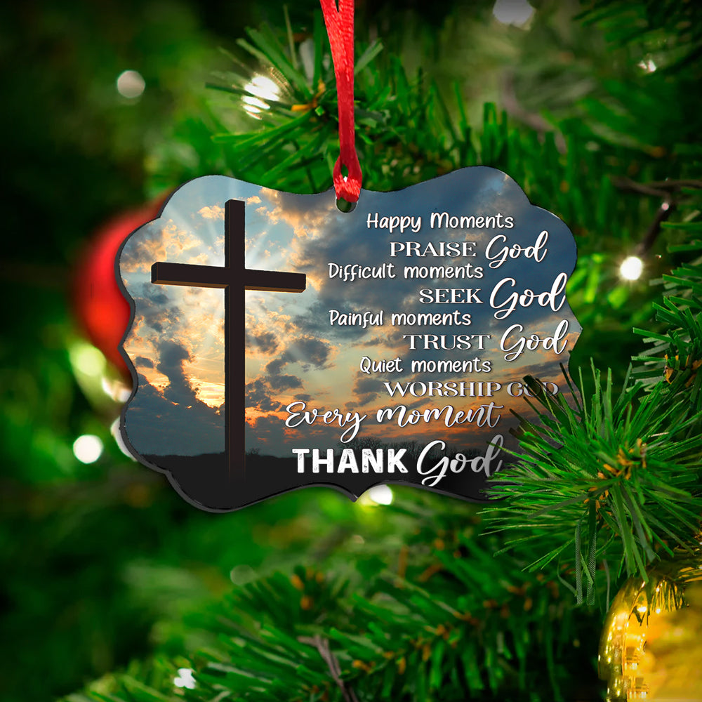 Happy Moments Praise God Medallion Metal Ornament