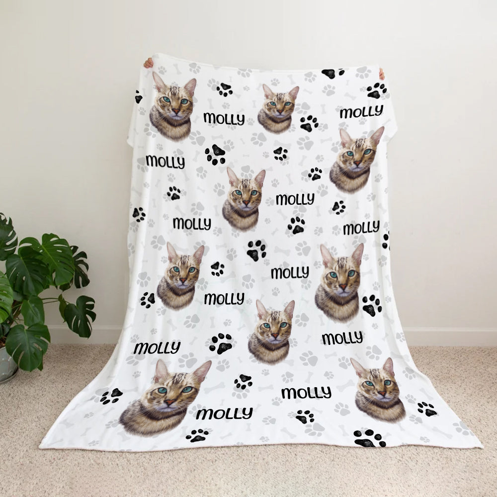 Personalized Custom Photos And Names For Cats And Pets Blanket