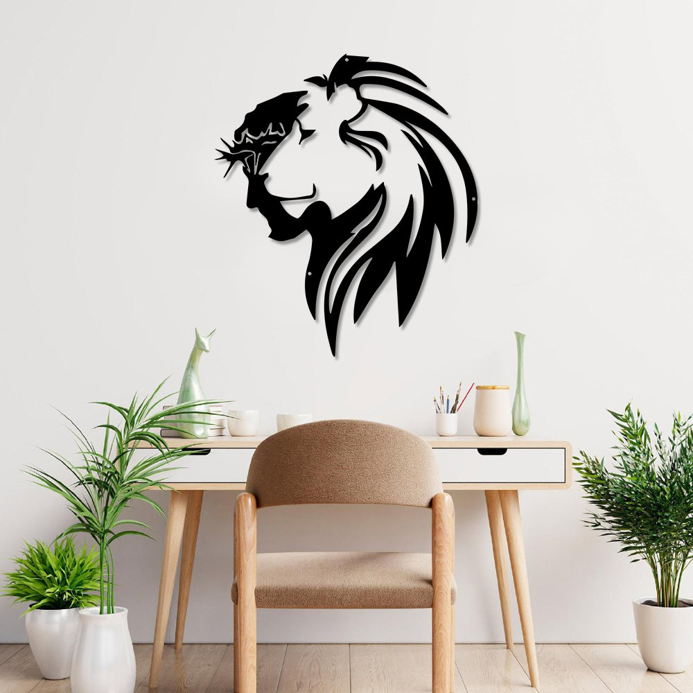 Jesus Lion Cut Metal Sign