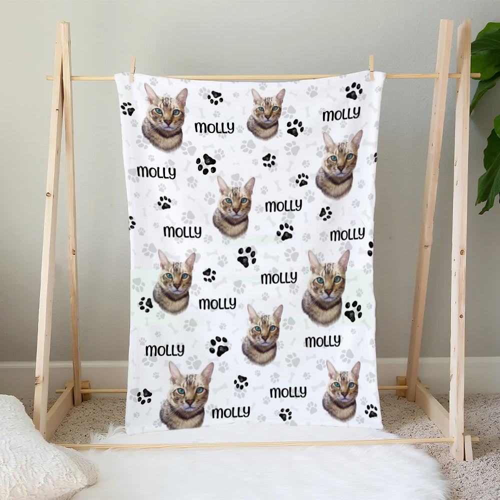 Personalized Custom Photos And Names For Cats And Pets Blanket