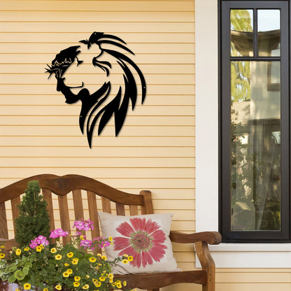 Jesus Lion Cut Metal Sign