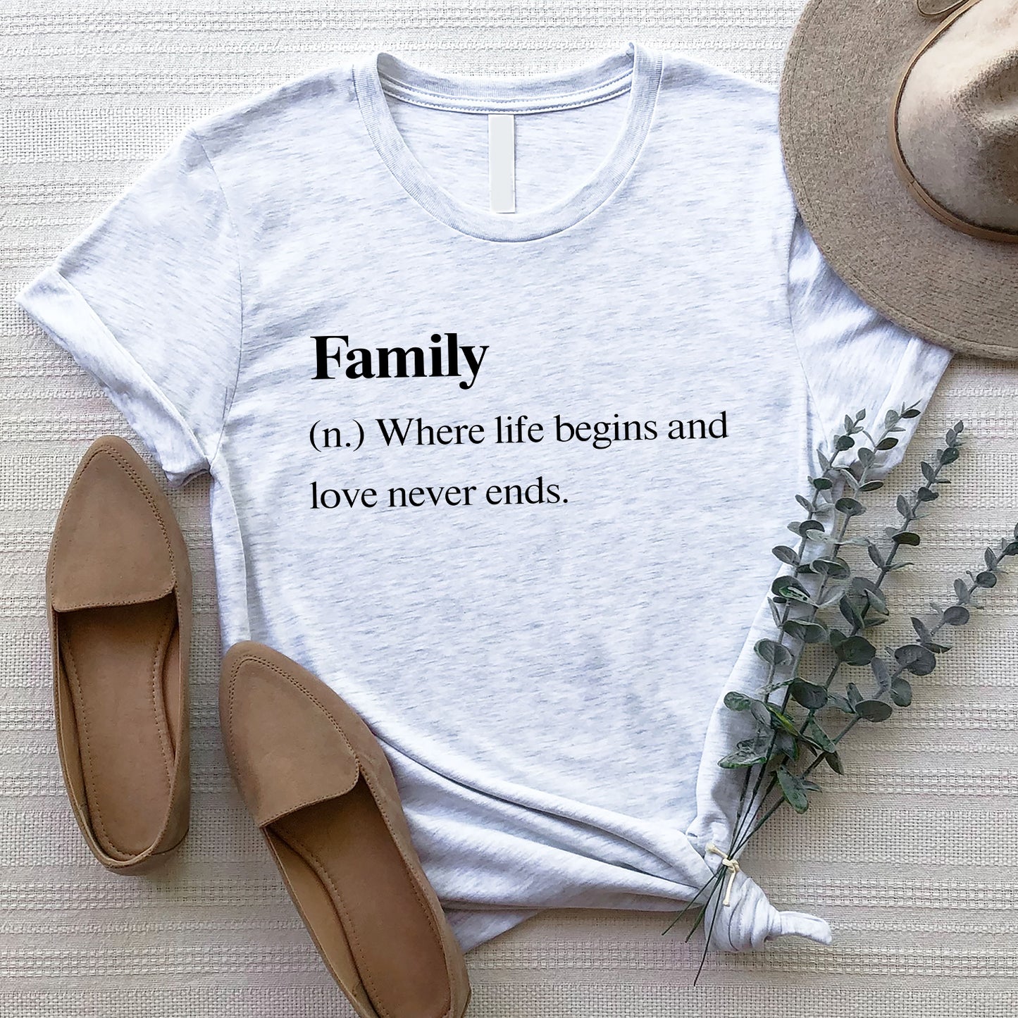 Family Definition T-Shirt Family Where Life Begins And Love Never Ends  Standard T-Shirt