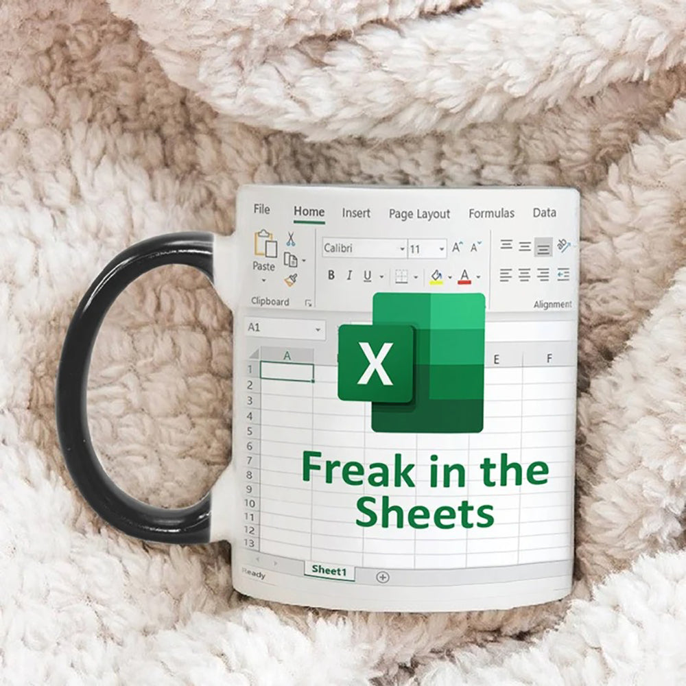 Funny Freak In The Sheets Excel, Accountant Nutritional Facts 6-10 Accent Mug