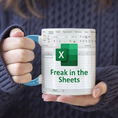 Funny Freak In The Sheets Excel, Accountant Nutritional Facts 6-10 Accent Mug