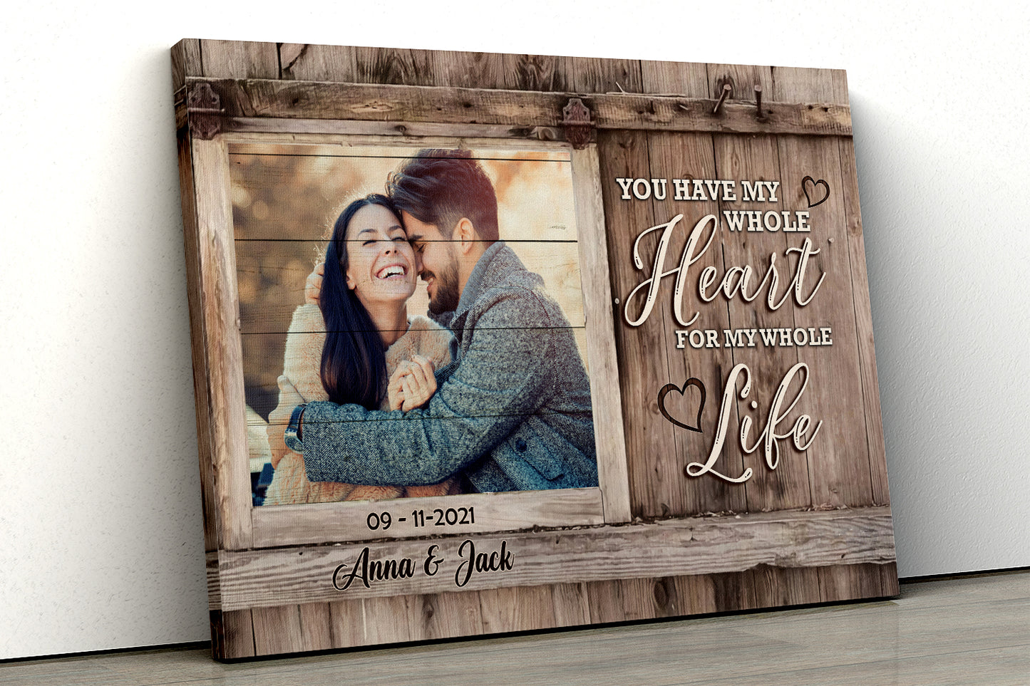 Personalized You Have My Whole Heart For My Whole Life Custom Photo, Anniversary Gifts, Gift For Lover Canvas Prints