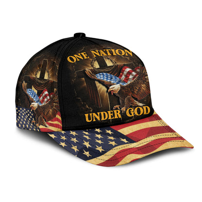 One Nation Under God American Flag Eagle All Over Print Cap