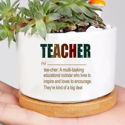 succulent teacher quotes Definition Of Teacher-A Multitasking Educational Rockstar Plant Pot, Gift For Teachers, Teacher Days plant pot, – Wolfantique
