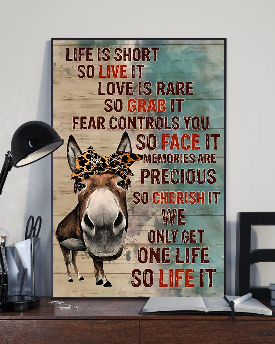 Cow life is short so live it love is rare so grab it Standard Poster