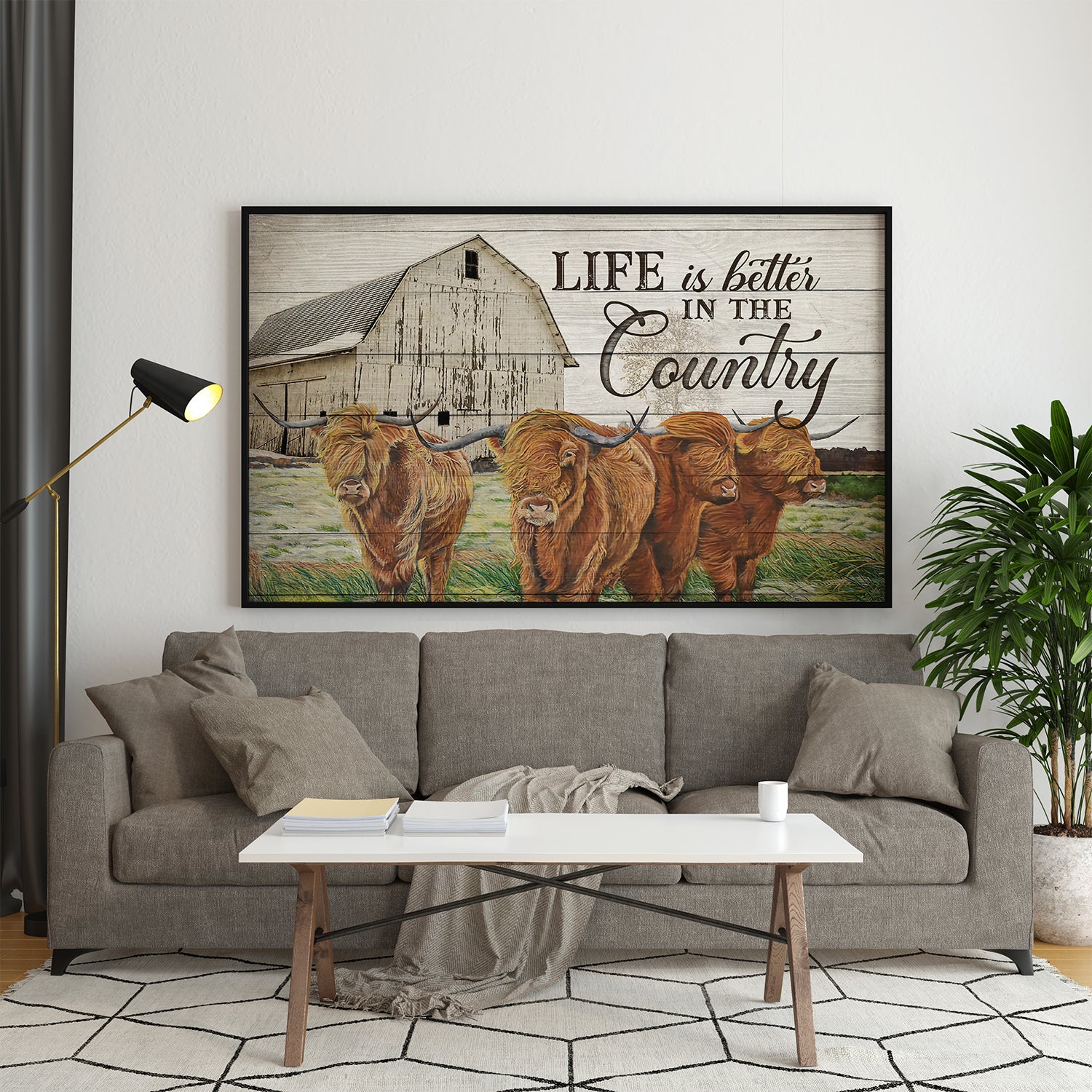 Farm Cow Life is Better in The Country Wall Art Decor Poster