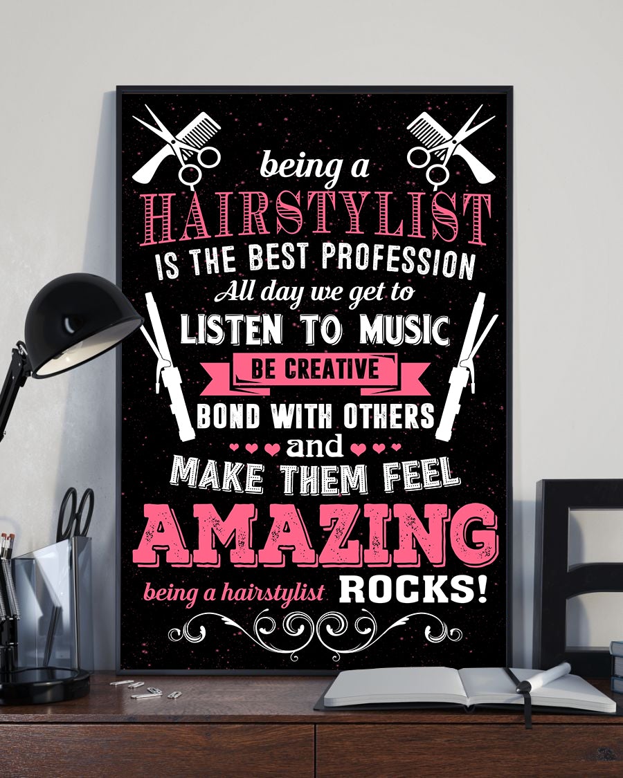 Being a Hairstylist Rocks! Standard Poster