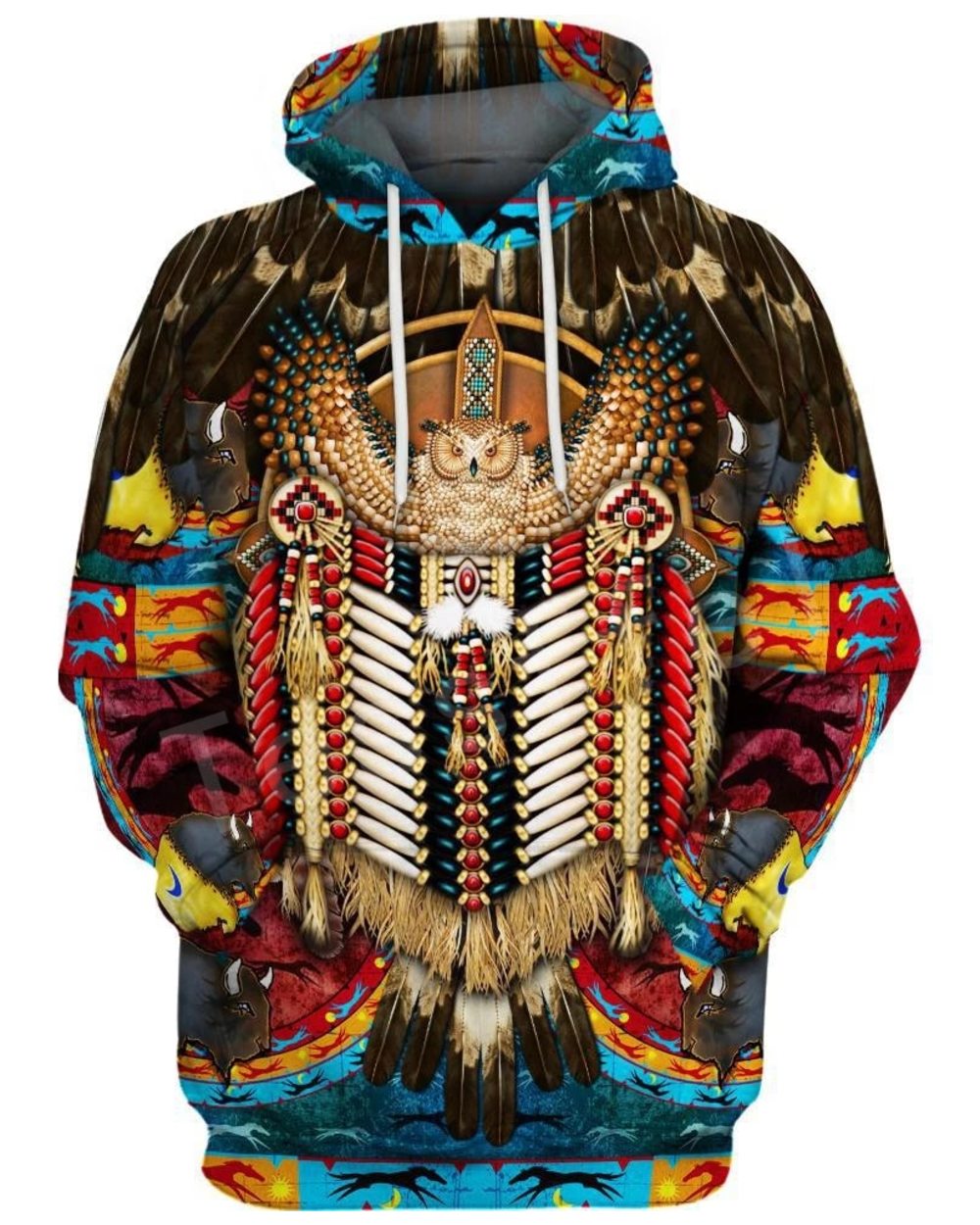 Indian Native Colorful Native American 3D All Over Print Hoodie and Zip Hoodie