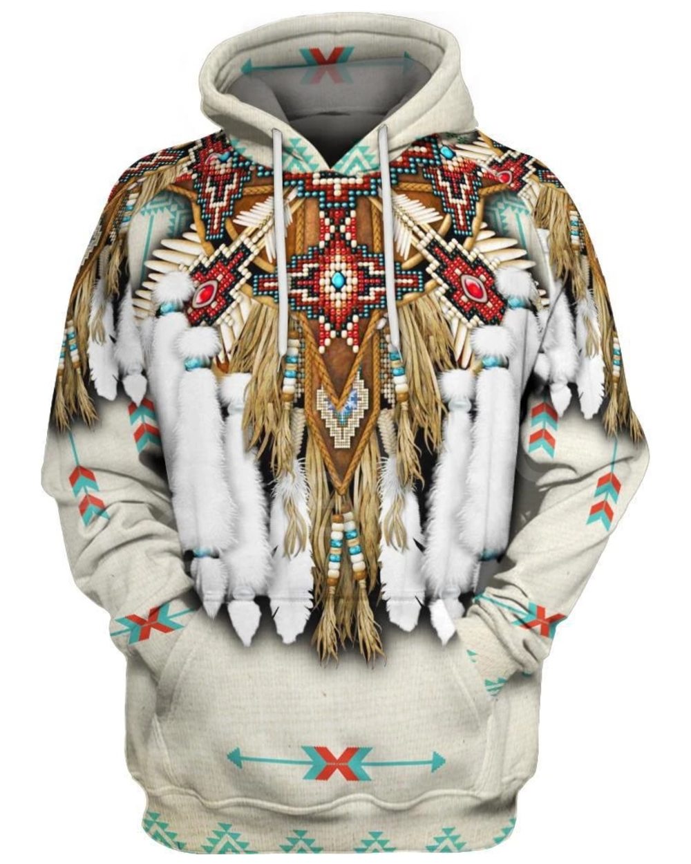 Indian Native White Feather Native American 3D All Over Print
