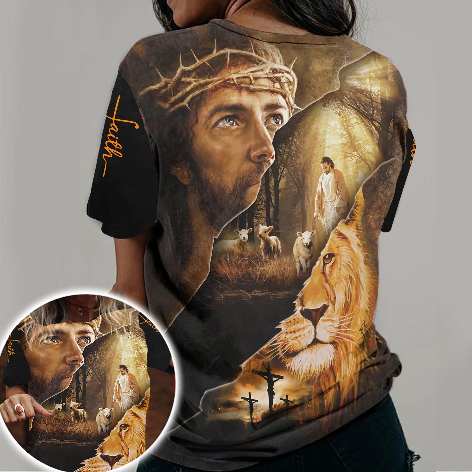 Jesus Lion Of Judah Lamb Of God Cross 3D All Over Print, Jesus