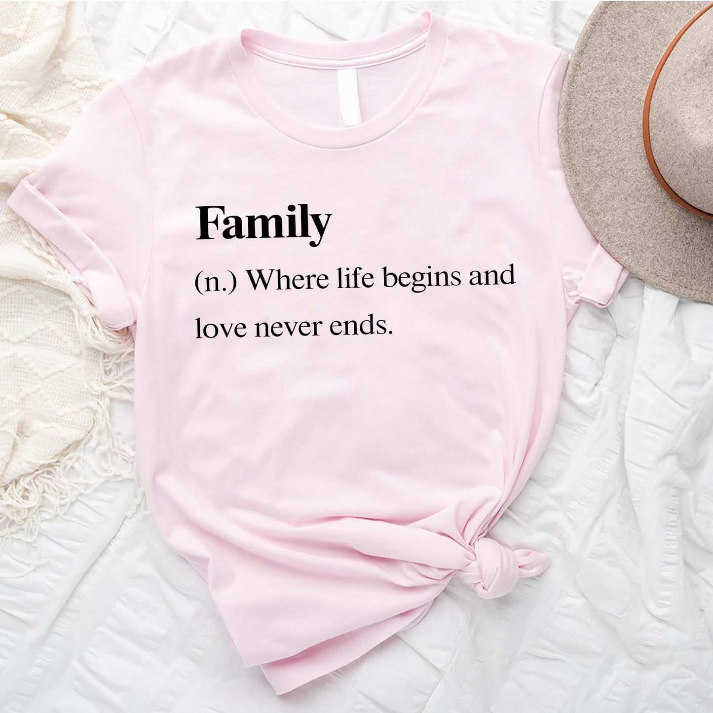 Family Definition T-Shirt Family Where Life Begins And Love Never Ends  Standard T-Shirt