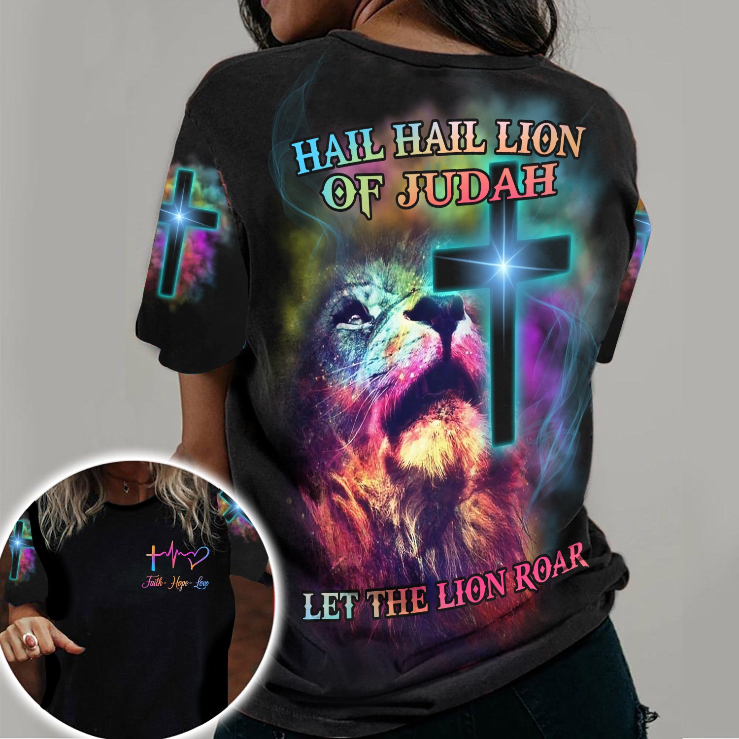 Lion Of Judah Cross Jesus Let The Lion Roar Faith Hope Love 3D All Over Print