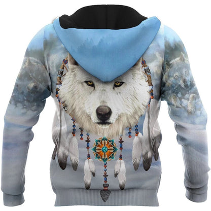 Indian Native Wolf Dreamcatcher Native American 3D All Over Print Hoodie And Sweatshirt