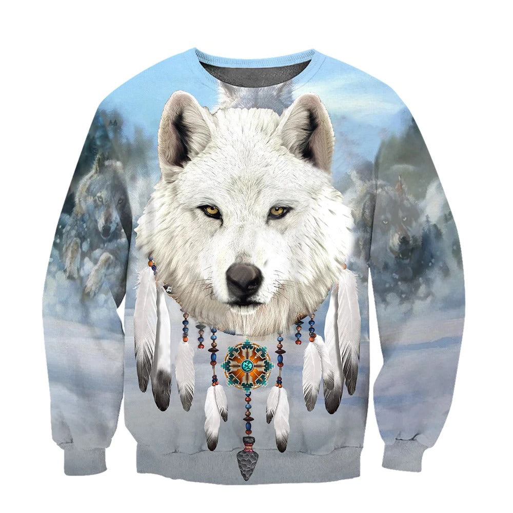 Indian Native Wolf Dreamcatcher Native American 3D All Over Print Hoodie And Sweatshirt