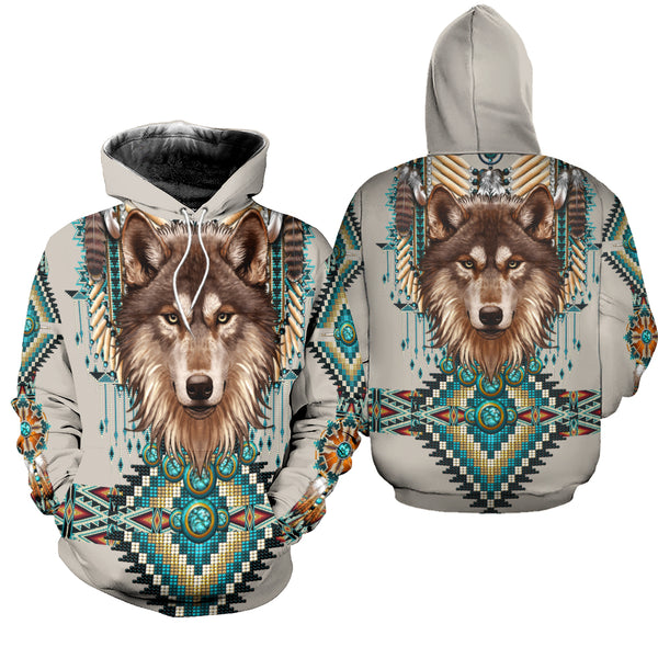 Tribal Wolf Black Howling Wolf Native American Zip Bowling Jersey  Personalized - Godoprint