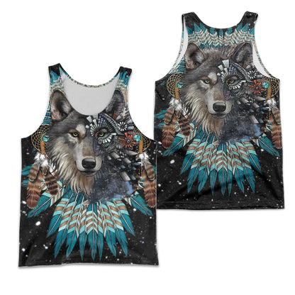 Native Culture Wolf Pattern 3D All Over Print Sweatshirt And Hoodie