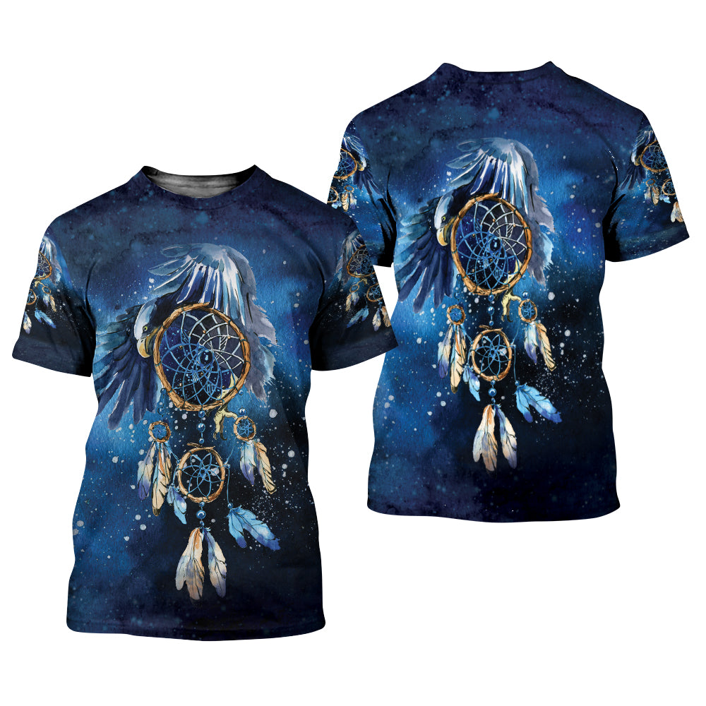 Blue Dreamcatcher Native American 3D All Over Print Hoodie and Zip Hoodie