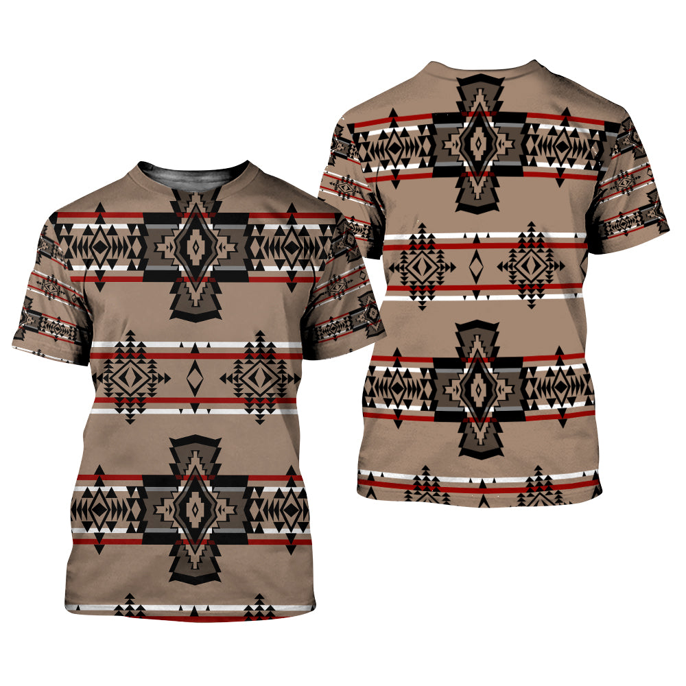 Brown Pattern Culture Native American 3D All Over Print Hoodie and Zip Hoodie