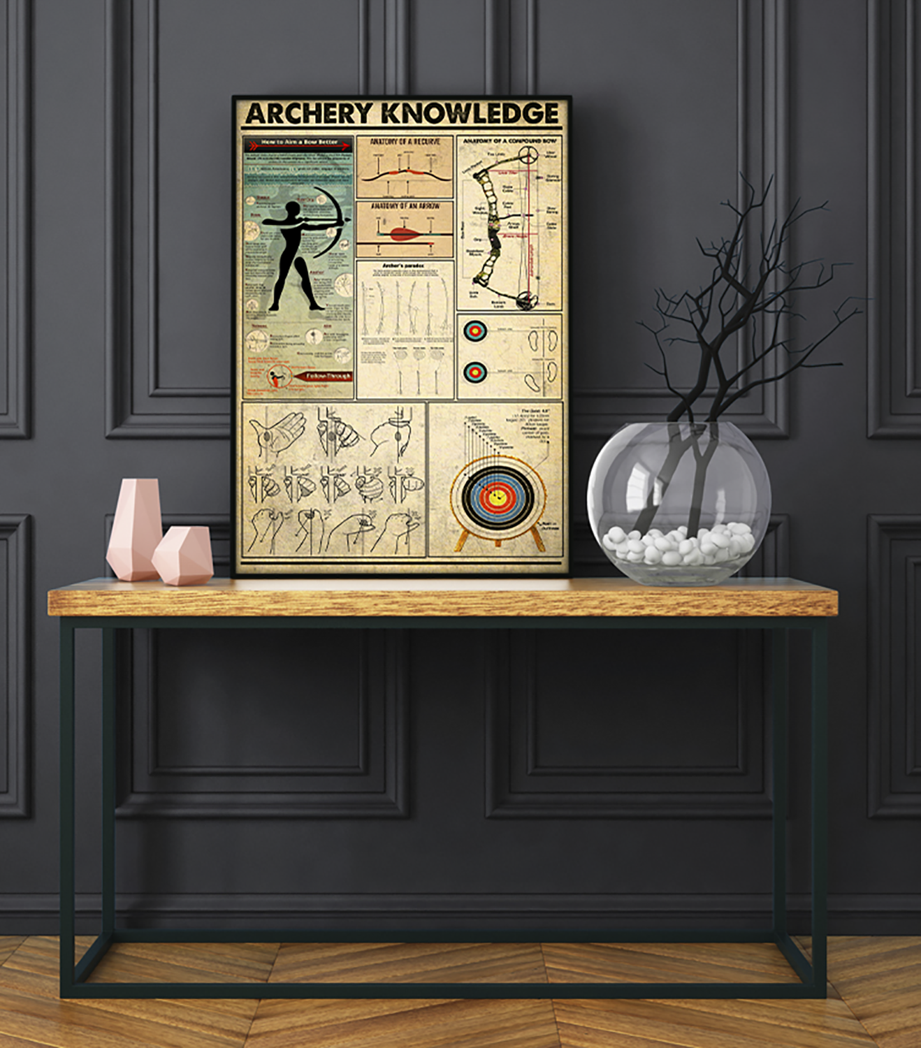 Vintage Archery Knowledge Vertical Poster