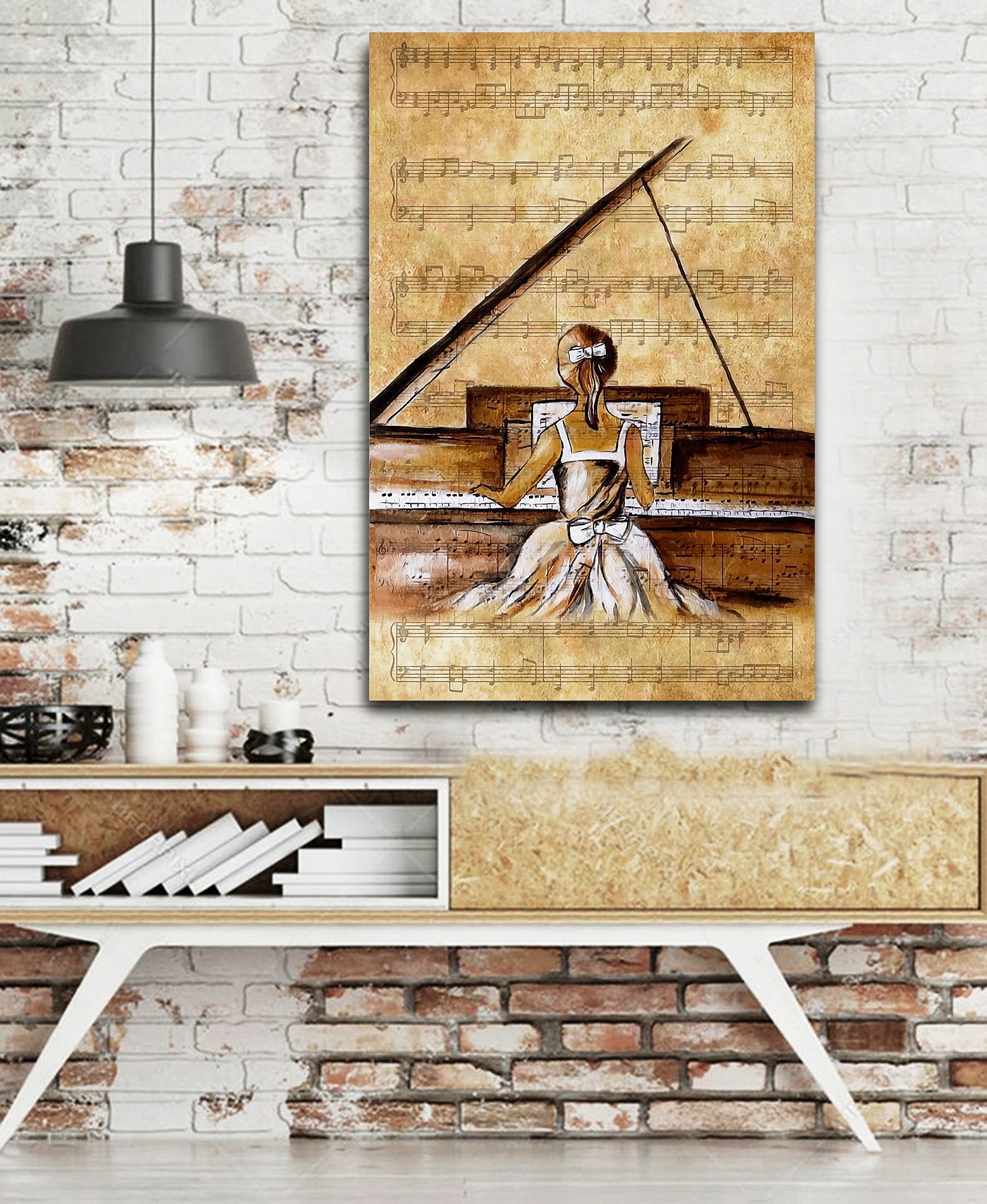 Girl Piano Standard Poster