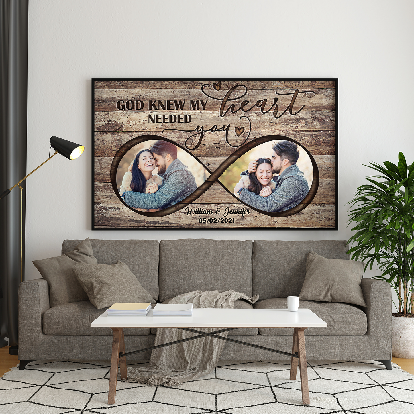 Personalized God Knew My Heart Needed You Custom Photo, Anniversary Gifts, Gift For Lover Poster