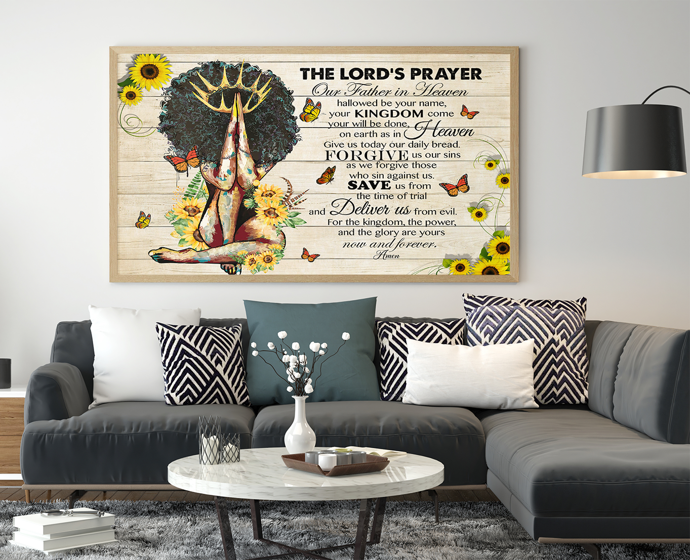 The Lord's Prayer Our Father In Heaven Girls Scripture Prayer God Christian African Black Queen Poster