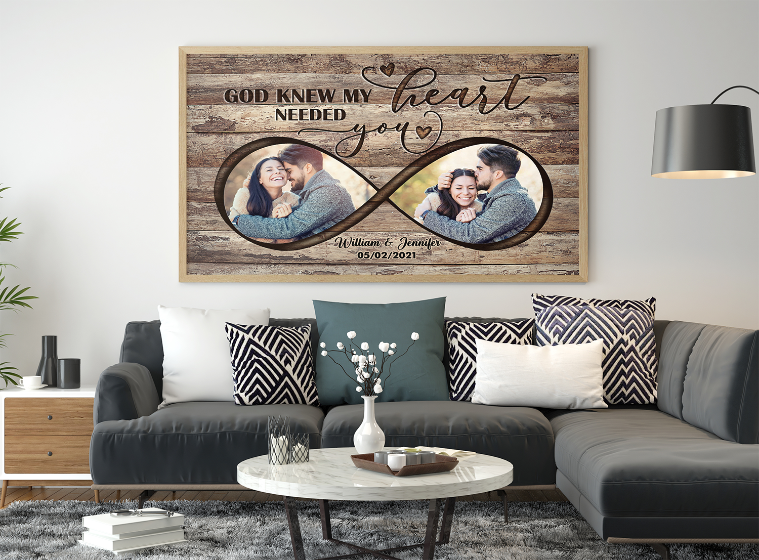 Personalized God Knew My Heart Needed You Custom Photo, Anniversary Gifts, Gift For Lover Poster