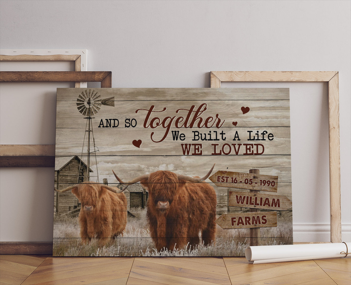 Personalized Farm Cow Canvas And So Together We Built A Life We Loved