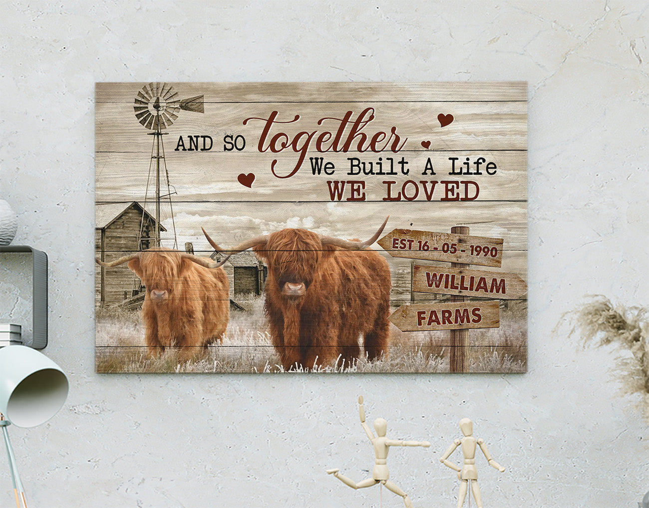 Personalized Farm Cow Canvas And So Together We Built A Life We Loved