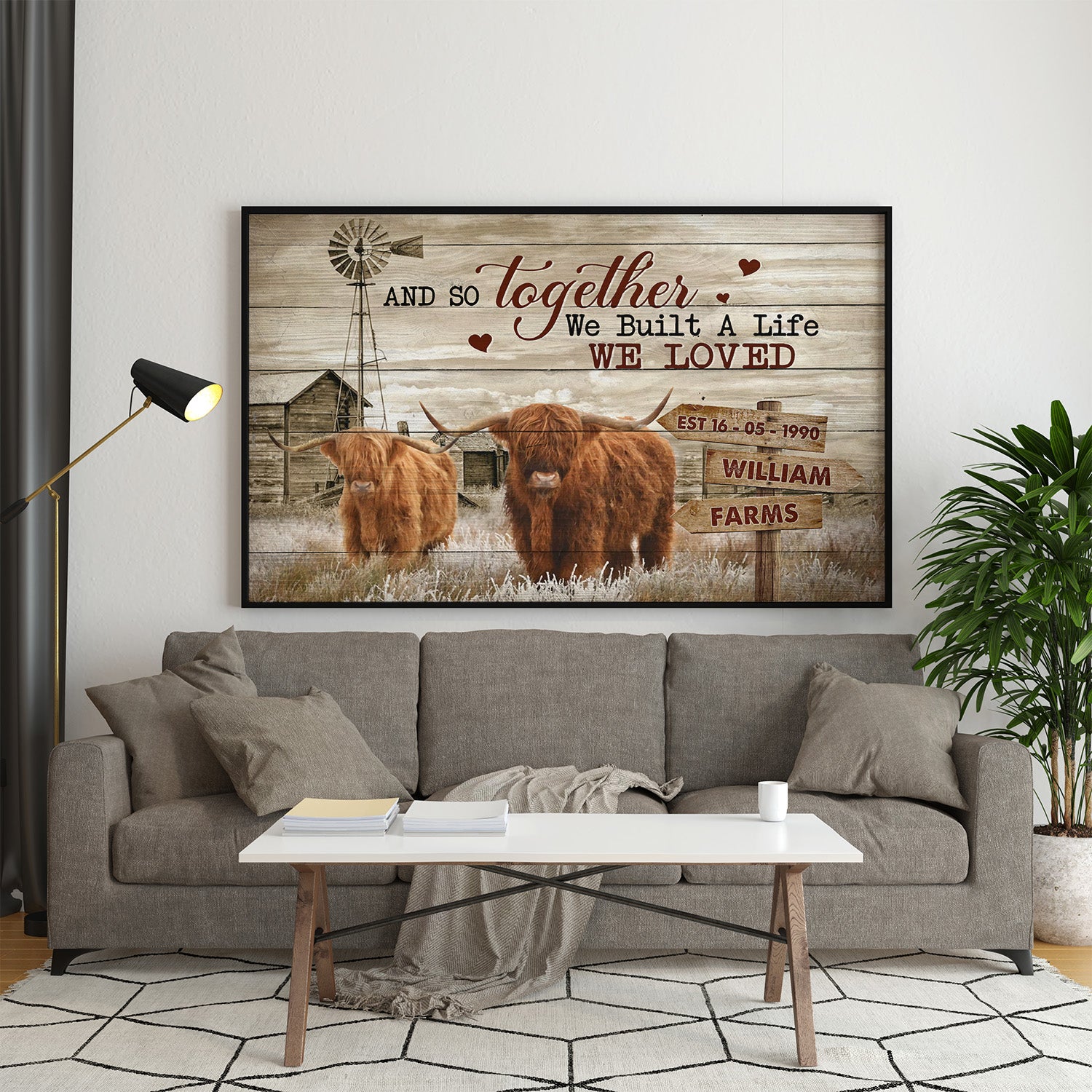 Personalized Farm Cow Poster And So Together We Built A Life We Loved