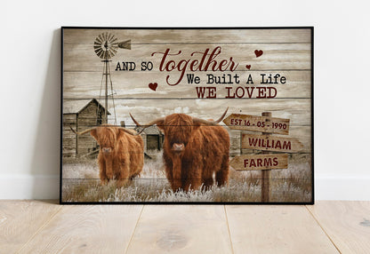 Personalized Farm Cow Poster And So Together We Built A Life We Loved