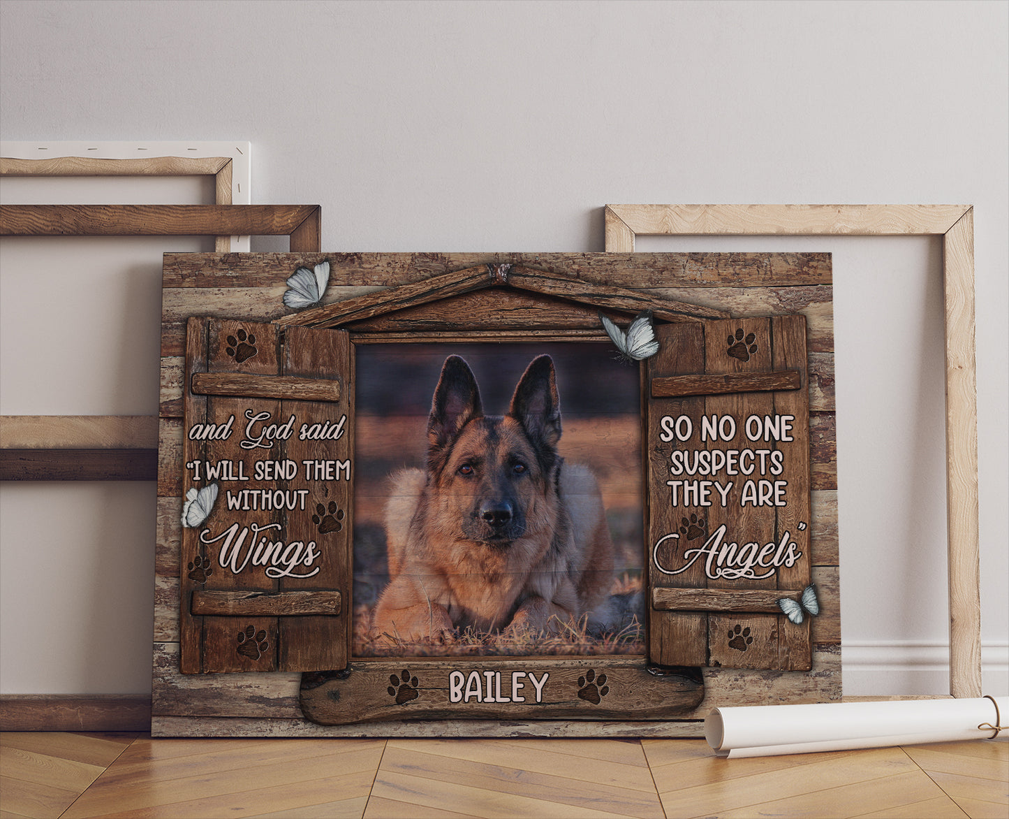 Personalized Custom Memorial Pet Photo Canvas, And God Said, I Will Send Them Without Wings