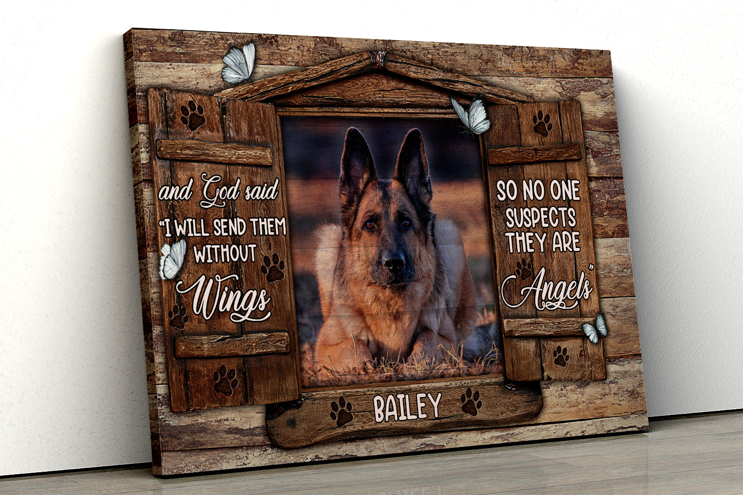 Personalized Custom Memorial Pet Photo Canvas, And God Said, I Will Send Them Without Wings