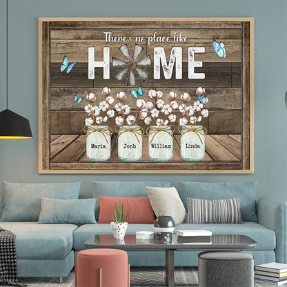 Personalized Family Gifts There's No Place Like Home Butterfly Cotton Flower Poster