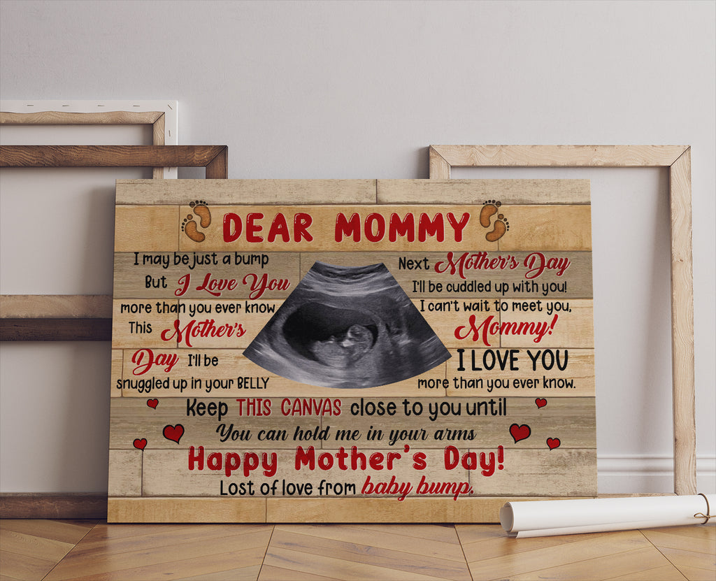 Mothers Day Gift for Expecting Mother, 1st Mother's Day Gifts from Bump, I  Can't Wait To Meet You Mommy Baby Ultrasound Canvas Print - Best