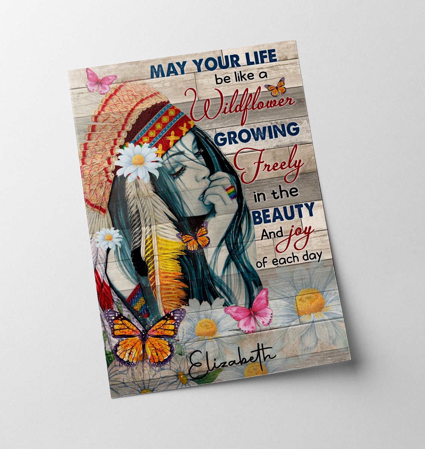 Personalized Hippie Girl Poster May Your Life Be Like A Wildflower