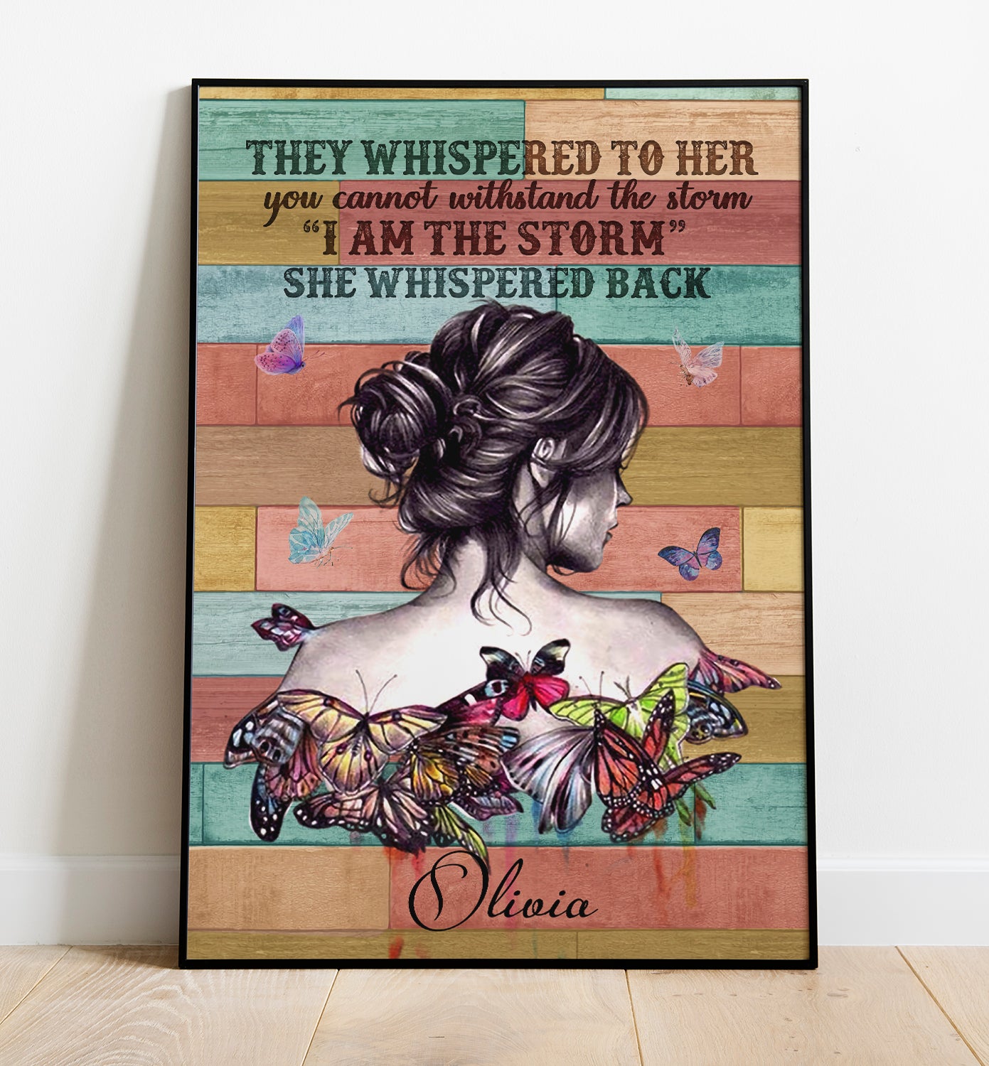 Personalized Hippie Girl Poster Personalized Hippie Girl Poster They Whispered to her You Can't Withstand The Storm
