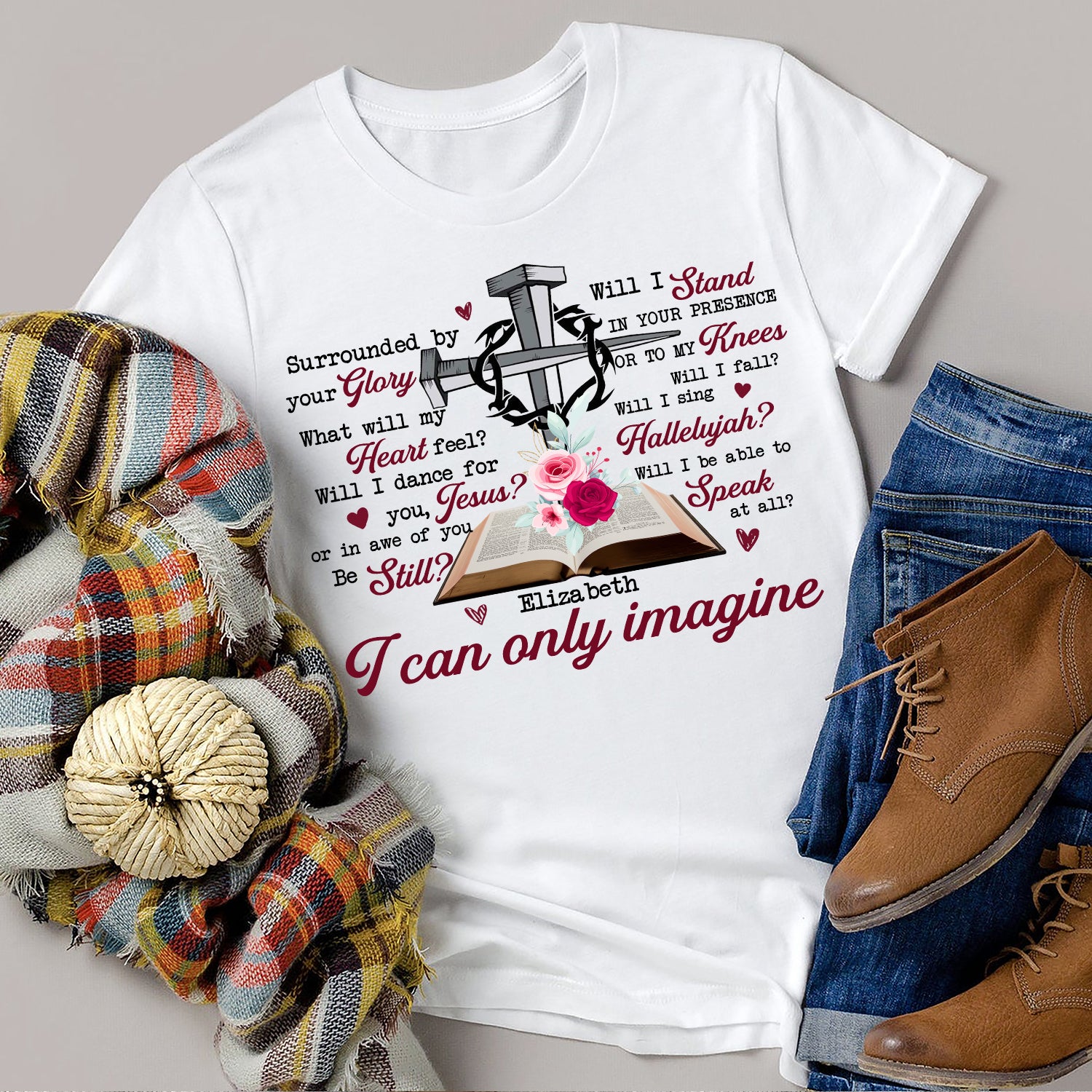 Personalized I Can Only Imagine T-Shirt Jesus Surrounded By Your Glory Heaven