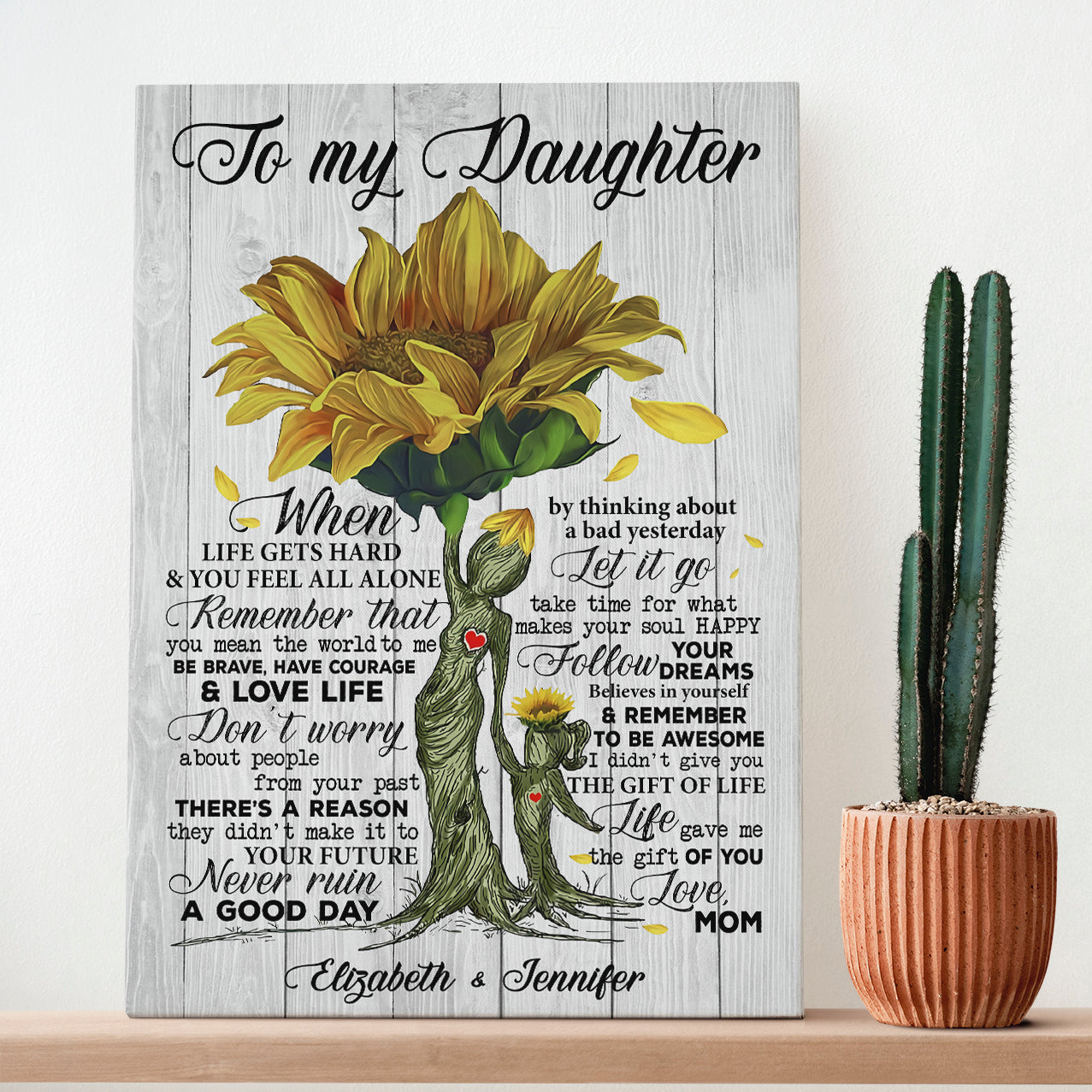 Personalized To My Daughter I Love You For All The Times Sunflower Mother Daughter Quotes Canvas