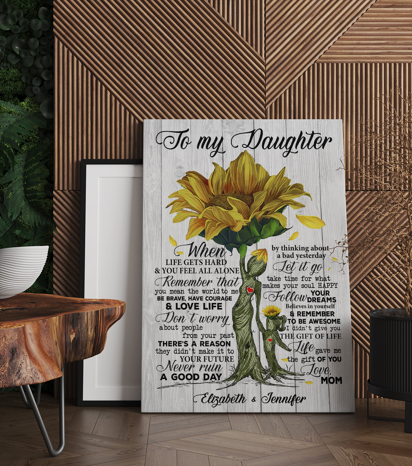 Personalized To My Daughter I Love You For All The Times Sunflower Mother Daughter Quotes Canvas