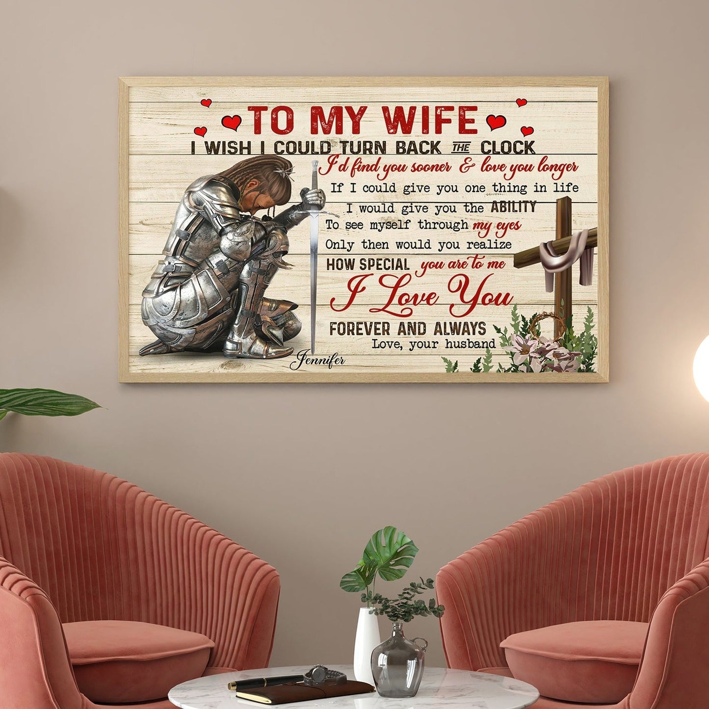 Personalized Woman Warrior Of God To my Wife I Wish I Could Turn Back Poster