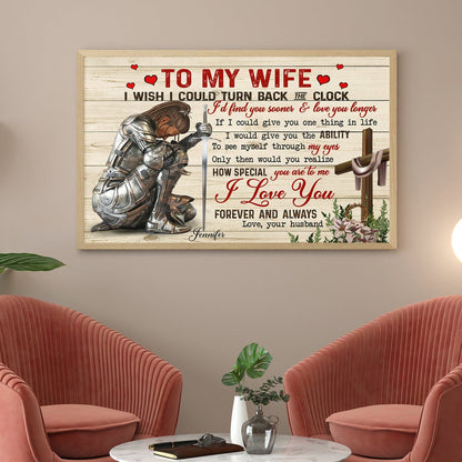 Personalized Woman Warrior Of God To my Wife I Wish I Could Turn Back Poster