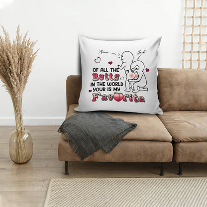 Of All The Butts In The World Yours Is My Favorite Custom Personalized Name Linen Throw Pillow