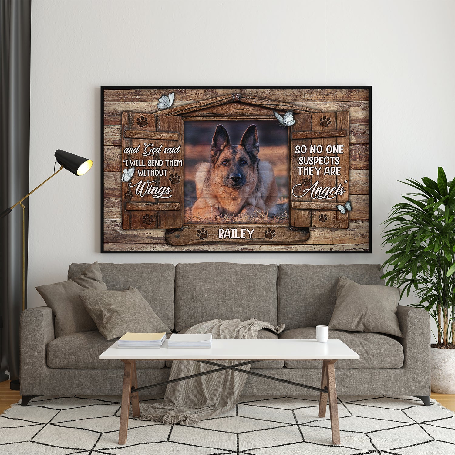 Personalized Custom Memorial Pet Photo Poster, And God Said, I Will Send Them Without Wings